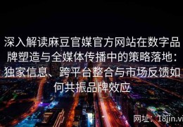 深入解读麻豆官媒官方网站在数字品牌塑造与全媒体传播中的策略落地：独家信息、跨平台整合与市场反馈如何共振品牌效应