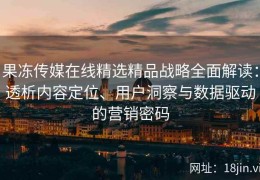 果冻传媒在线精选精品战略全面解读：透析内容定位、用户洞察与数据驱动的营销密码