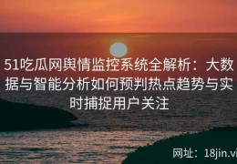 51吃瓜网舆情监控系统全解析：大数据与智能分析如何预判热点趋势与实时捕捉用户关注